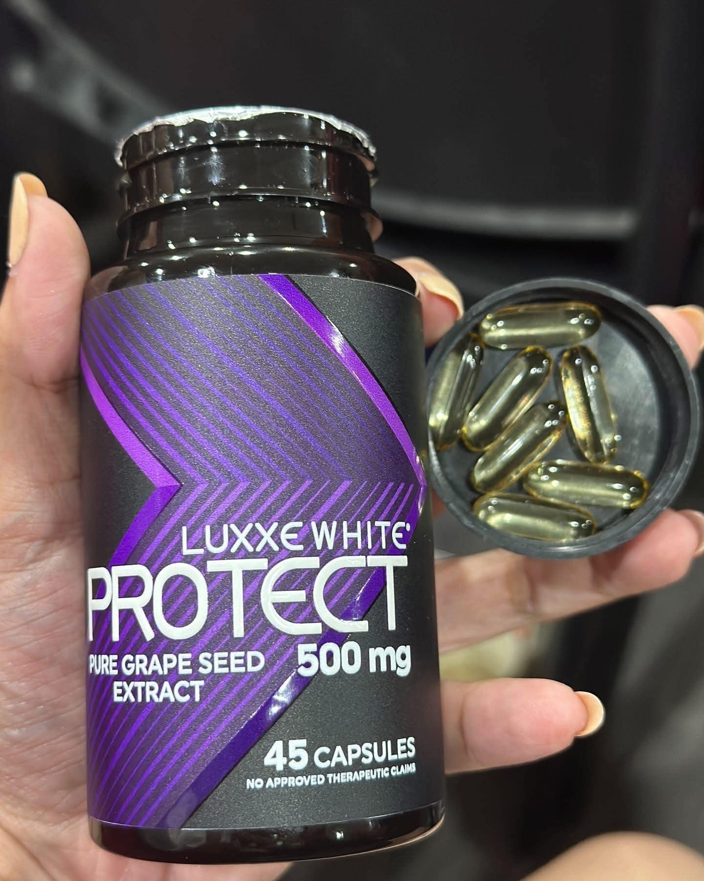 Luxxe White Protect Pure Grapeseed Extract 500 mg 45 Capsules Supplement