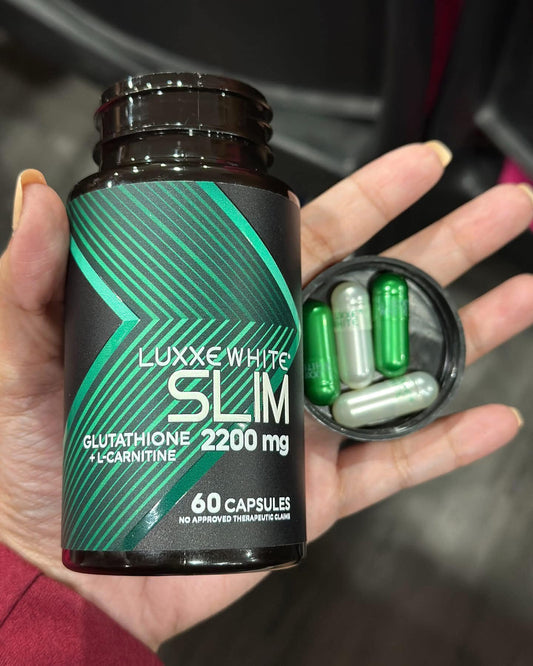 Luxxe White Slim Glutathione + L-Carnitine with Garcinia Cambogia, Cordyceps, and Lion’s Mane 2200 mg 60 Capsules Supplement