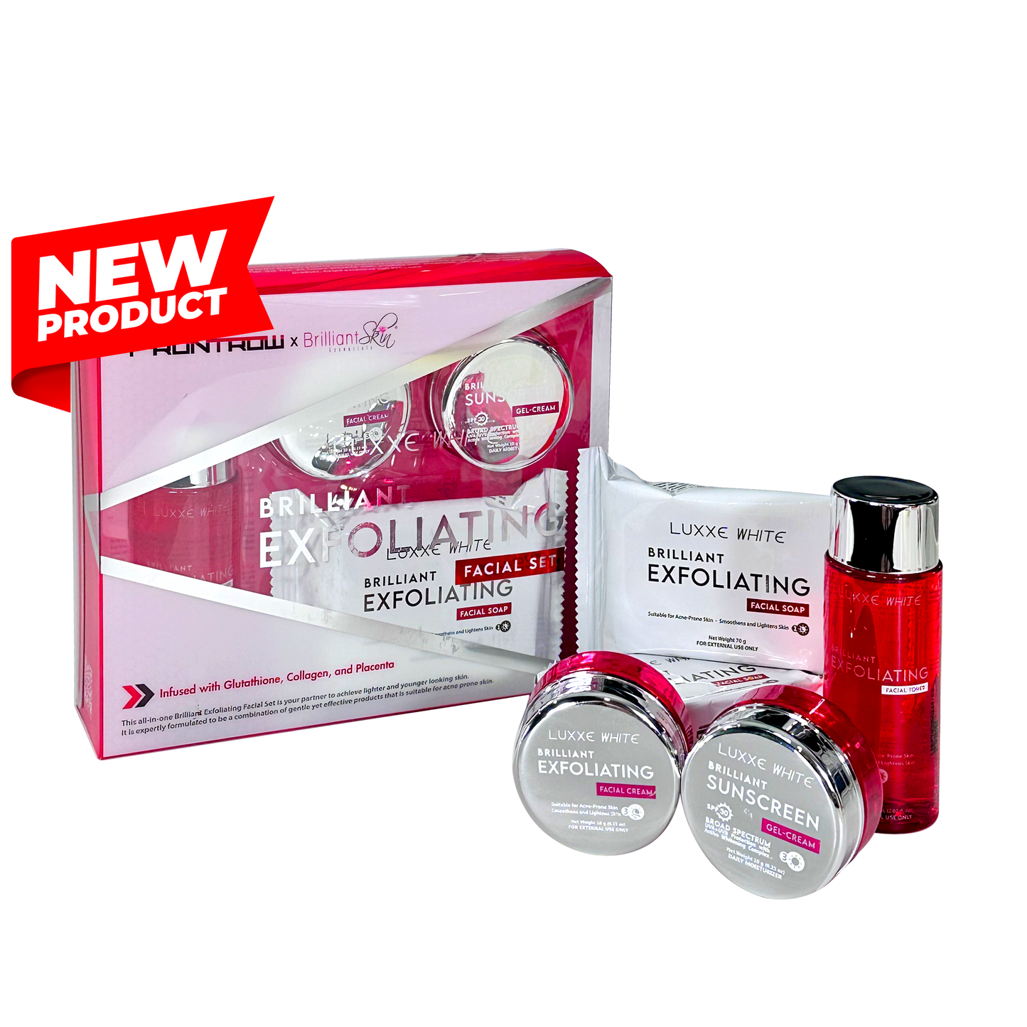 Luxxe White Brilliant Exfoliating Facial Set