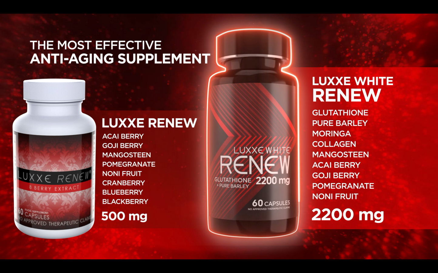 Luxxe White Renew Glutathione + Pure Barley with Collagen 2200 mg 60 Capsules Supplement